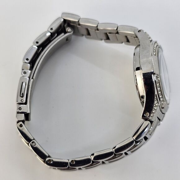 Folio Women's Watch 26MM Gray Tone Case Bracelet Crystal Bezel 5.75" New Battery - Picture 12 of 13